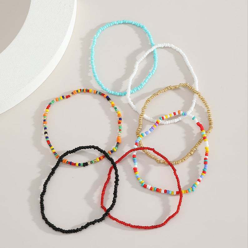 Picture of Amazon Hot New Bohemian Style Anklet Colorful Rice Beads Handmade Beaded Anklet Distinctive Creative Anklet