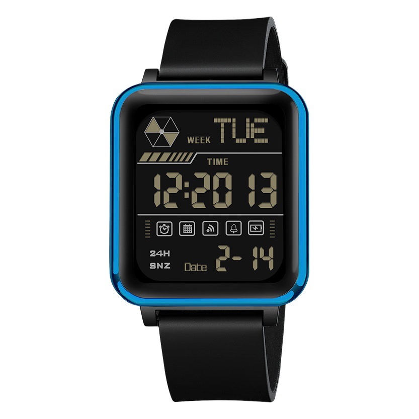 Sanda's New Youth Multifunctional Electronic Watch, Fashionable Luminous Waterproof Alarm Clock, Square Male and Female Student Watch