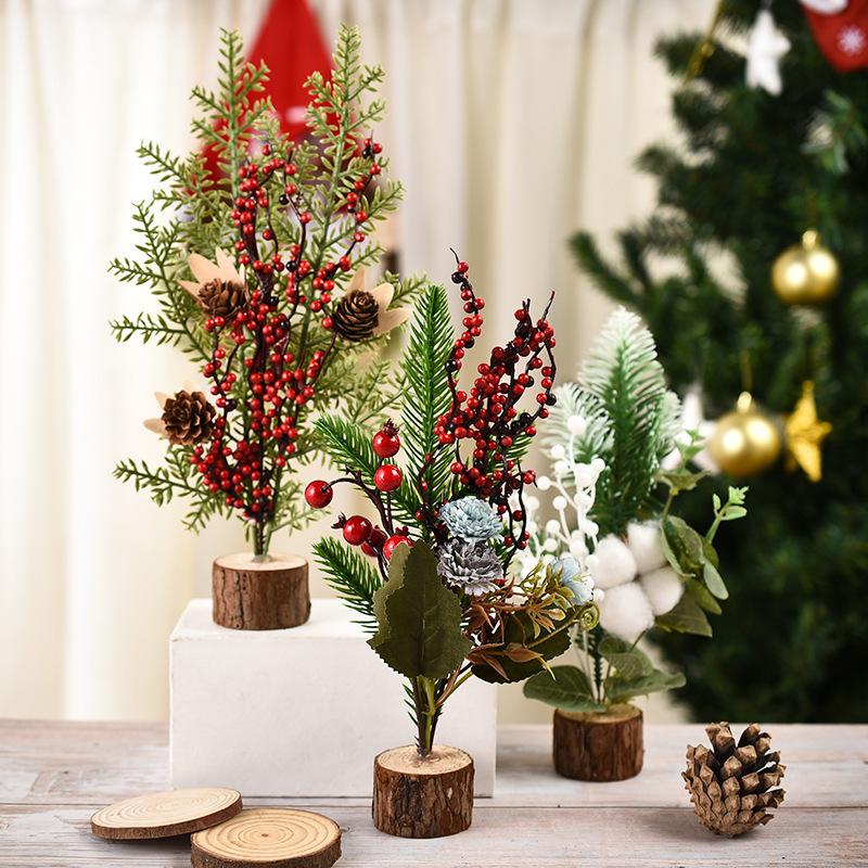 Picture of Christmas tree decoration small ornaments window mini Christmas tree gifts Christmas table small Christmas tree decorations