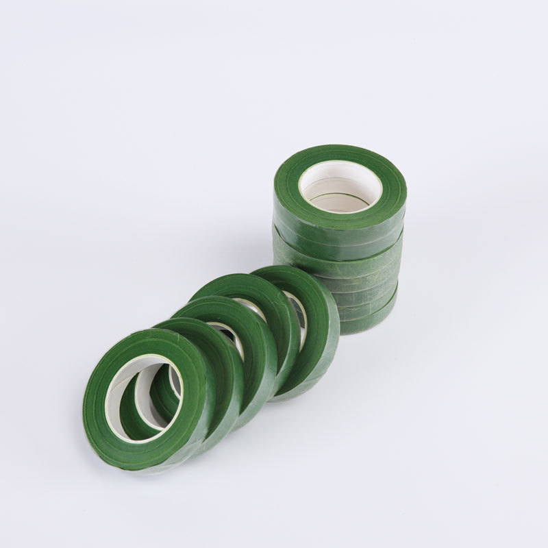 Cross-Border Green Paper Tape Handmade DIY Material Rose Bouquet Rod Wire Tape Artificial Floral Tape Wholesale