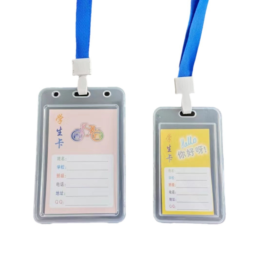 Picture of QR code transparent card holder campus student staff PP plastic work card epidemic prevention QR code storage portable badge