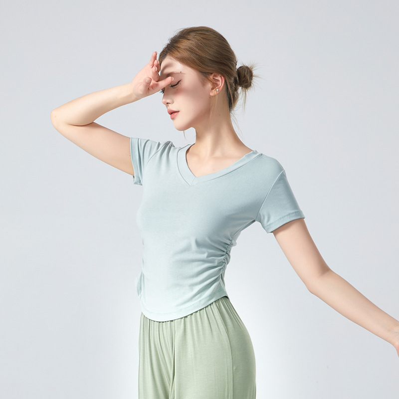 Picture of Dance Suit Top Women's V-neck Slim Look Classical Dance Suit Modern Dance National New Style Clothing Adult Dance Practice Suit