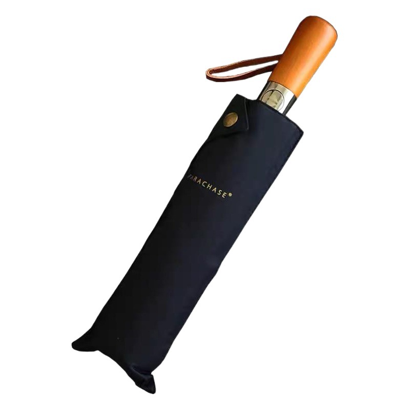 PARACHASE Ten-Bone Double-Layer 114CM Simple and Increased Windproof Business Full-Automatic Three-Folding Sunny Umbrella for Men and Women