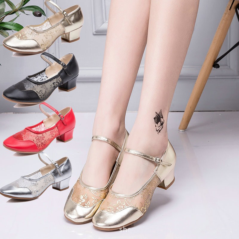 2025 New Mesh Square Dance Shoes Dancing Shoes Women's Soft Sole Dance Shoes Dancing Shoes Practice Latin Dance Shoes Mother Shoes