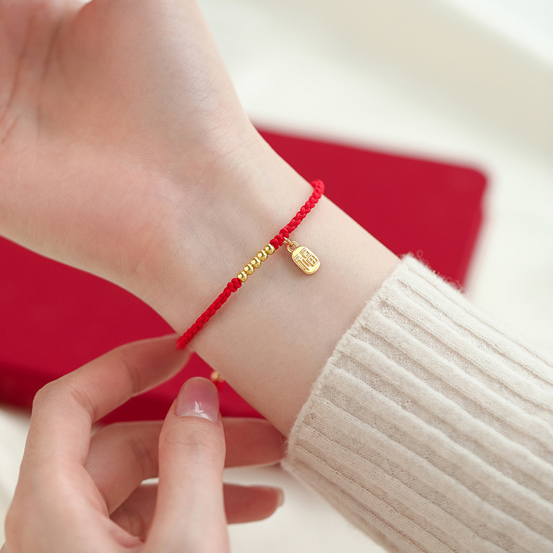 Red String Couple Blessing Bracelet for Men and Women, High-End Good Luck Charm Bracelet, Gift Woven Bracelet for Best Friends, Chinese Style