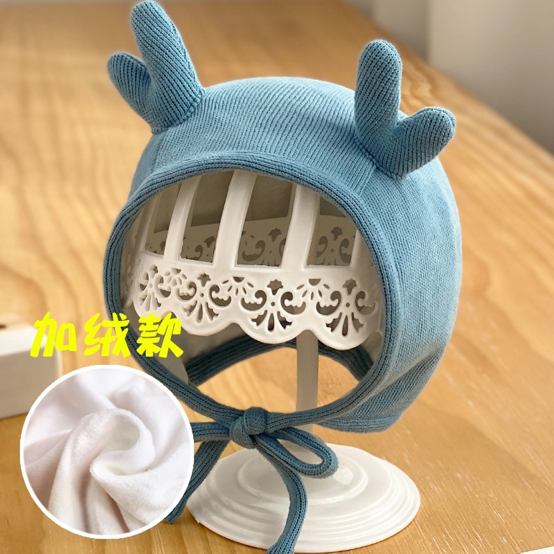 Picture of Baby Hat Spring and Autumn Baby Cute Super Cute Autumn and Winter Baby Ear Protection Newborn Female Baby Fetal Hat Boy