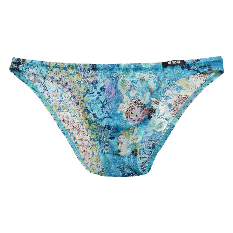 Amazon stuffy men's lace men's underwear low waist sexy perspective men's sexy underwear European men's underpants B148