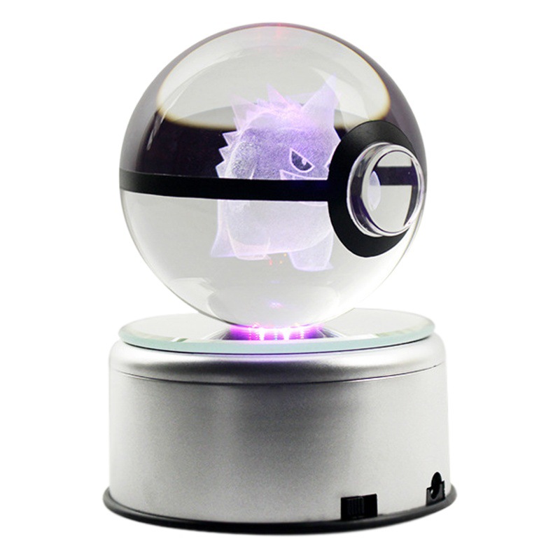Cross-Border Customized Pokémon Poké Balls Can Be Paired with Various Colorful Bases, Touch-Controlled, Remote-Controlled, Dimmable 3D Night Lights