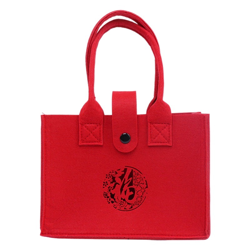 Red felt handbag thickened multi-specification optional portable tote bag large capacity handbag in stock wholesale