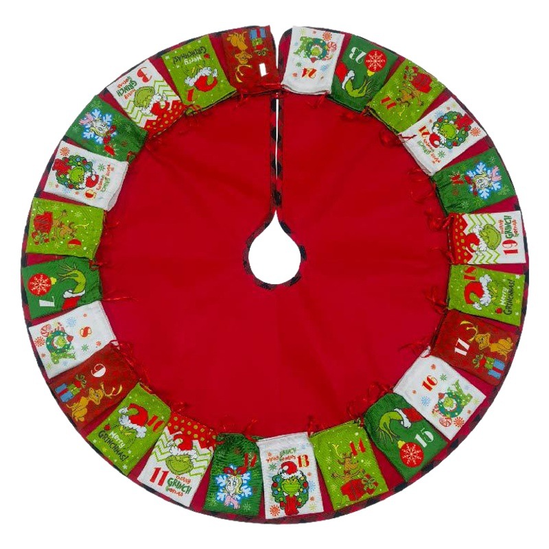American Christmas Grinch Christmas tree skirt Christmas calendar countdown gift bag Christmas tree pendant decorations