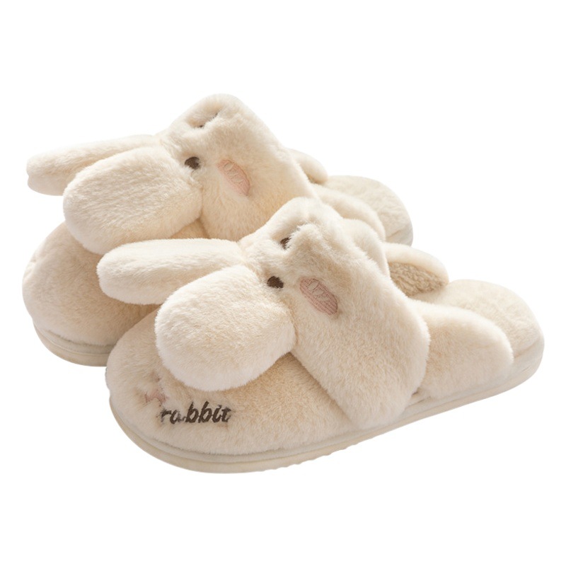 Cotton Slippers Women Cute Winter Wholesale Indoor Home 2025 New Moon Shoes Plush Warm Rabbit Cotton Slippers