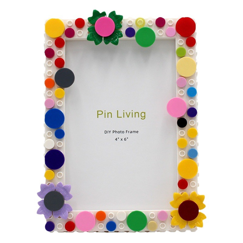 Panyi DIY children's building block photo frame colorful back garden creative handmade decorative photo frame decoration gift