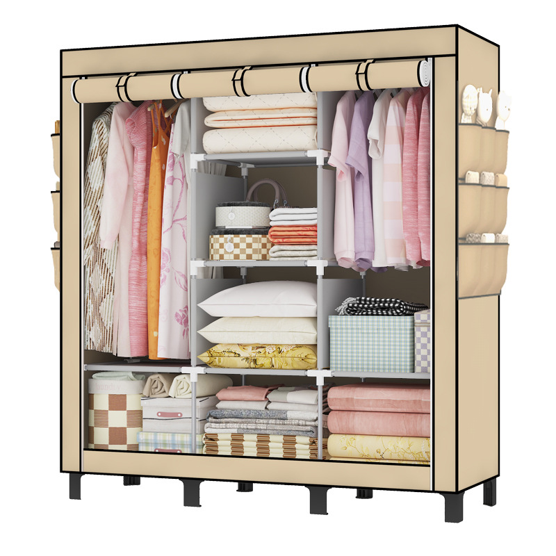 Picture of Big Foot Cloth Wardrobe Simple Wardrobe Amazon Hot-selling Bedroom Wardrobe Storage Dormitory Bedroom Hanging Wardrobe Clothes Cabinet