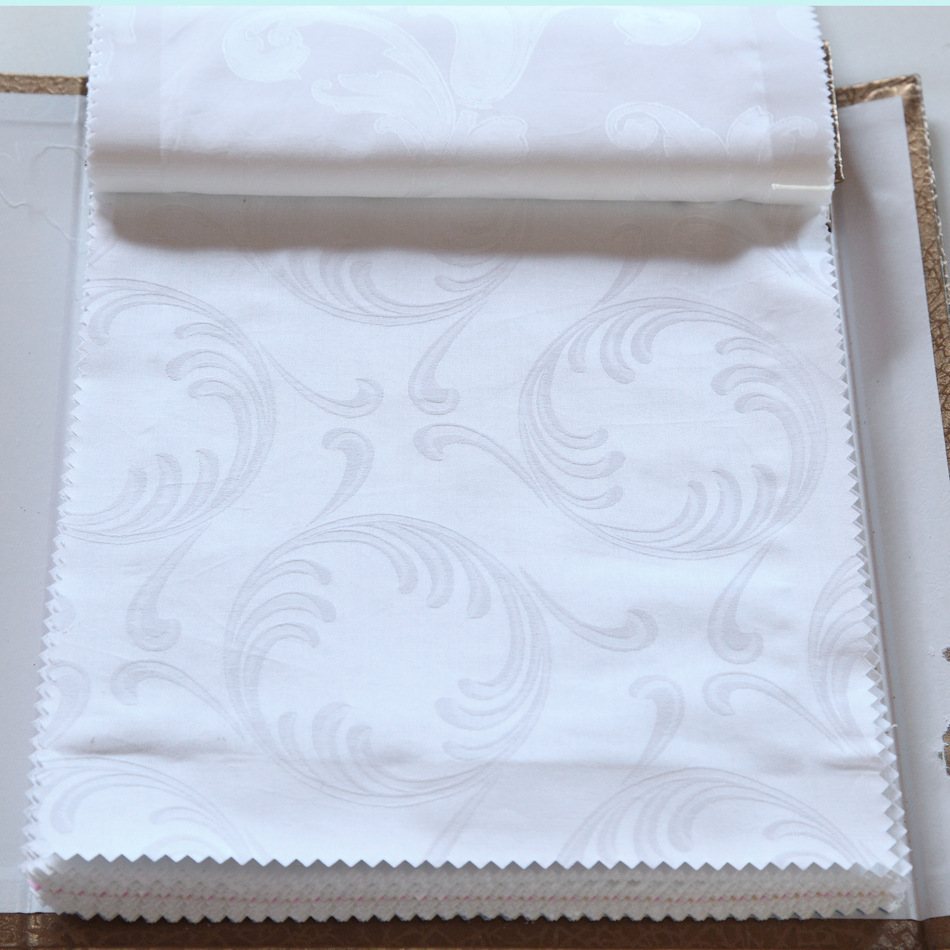 Pure Cotton Fabric 60*40S/173*120 Hotel Bedding Pure Cotton Fabric Jacquard Mercerized Process