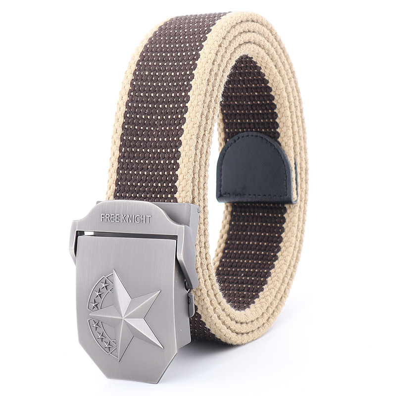 Picture of Thickened alloy camouflage canvas belt men's smooth buckle student leisure outdoor pants belt tactical military training wholesale