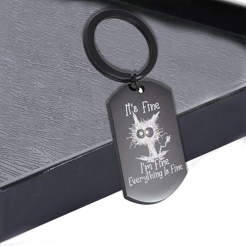Picture of New personalized creative stainless steel keychain pendant light luxury mobile phone pendant gift