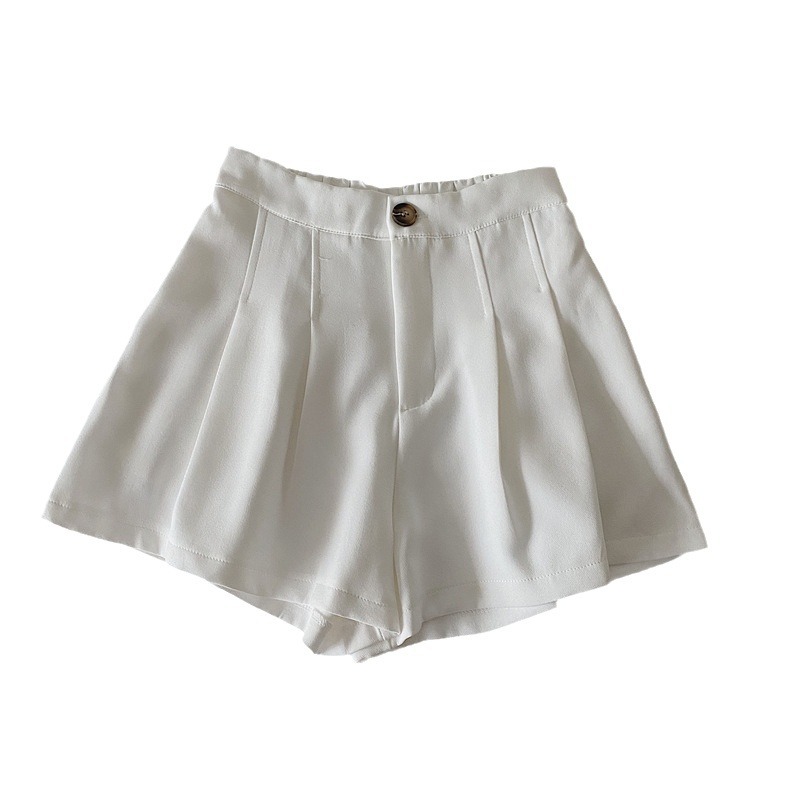 Picture of White Casual Suit Shorts for Women 2024 New Summer Thin Small High-Waist Slim A-Line Wide-Leg Hot Pants