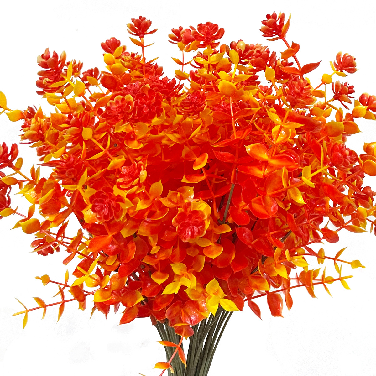 Picture of Cross-border autumn artificial plant eucalyptus Camellia artificial flower bouquet home decoration green plant props ornaments wholesale
