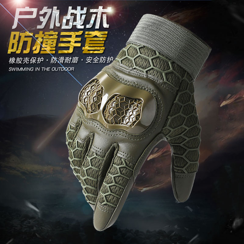 Tactical Gloves for Male Special Forces Training, Anti-Slip, Wear-Resistant, Mesh-Shell Full-Finger Gloves for Outdoor Mountaineering and Rock Climbing