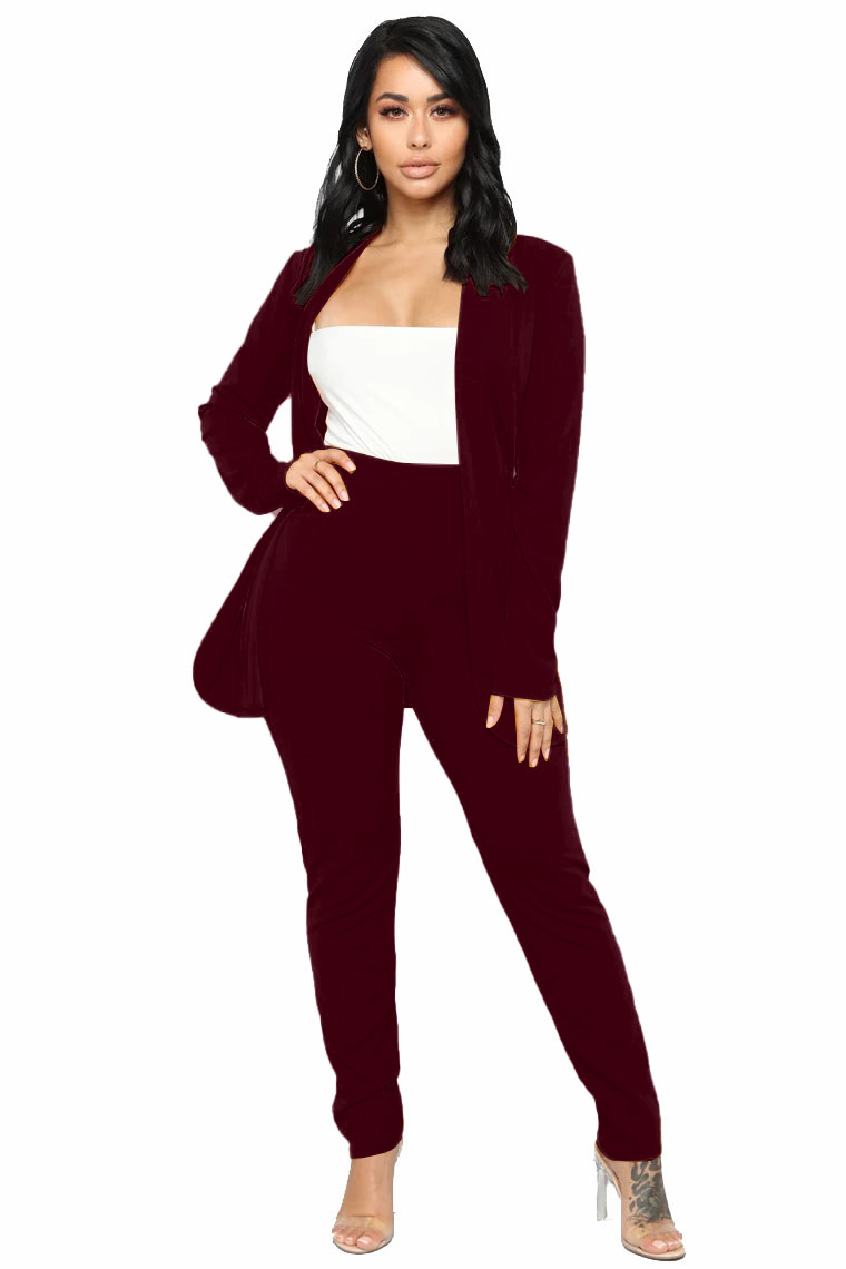 Picture of X30 European and American Women's wish OL Fashion Elegant Two-piece Professional Casual Long-sleeved Trousers Small Suit