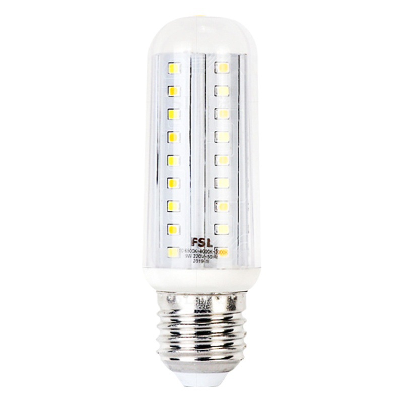 FSL Foshan Lighting led bulb tri-color dimming e27E14 screw 9W corn lamp household engineering energy saving lamp