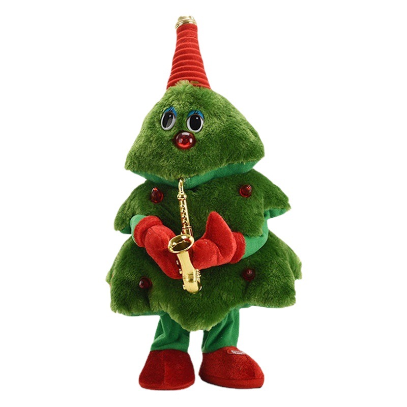 Shake the sound of the same style dancing Christmas tree Christmas electric toys creative light dancing Christmas tree Christmas decoration