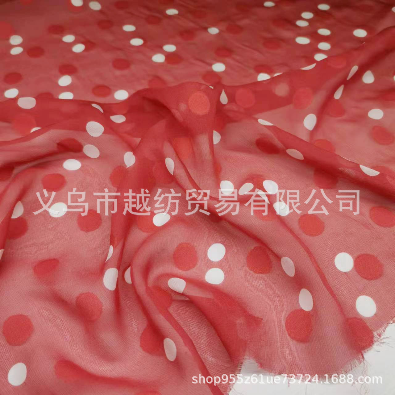 Picture of Cut Flower Dot Silk Georgette Polka Dot Fabric 8mm Fashion Mulberry Silk Fabric