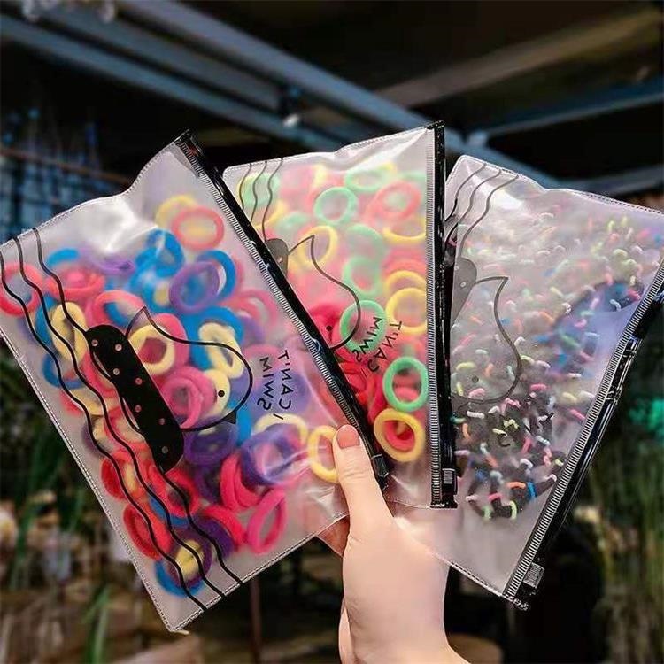 100 Zipper Rubber Band Female Princess Baby Hair Rope Girl's Headwear Little Girl's Hair Rope Hair Rope