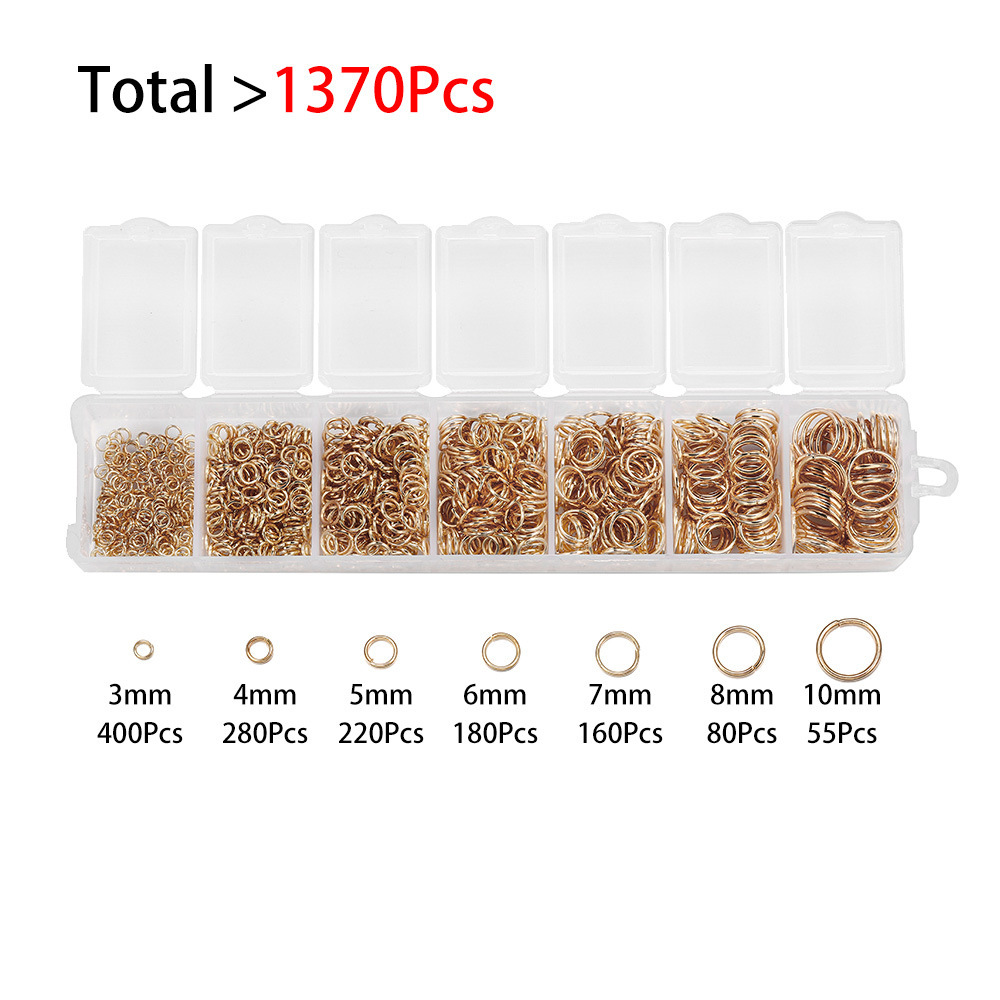 Picture of Earring material set single ring flat ring jump ring iron ring bracelet necklace buckle accessories DIY jewelry material set