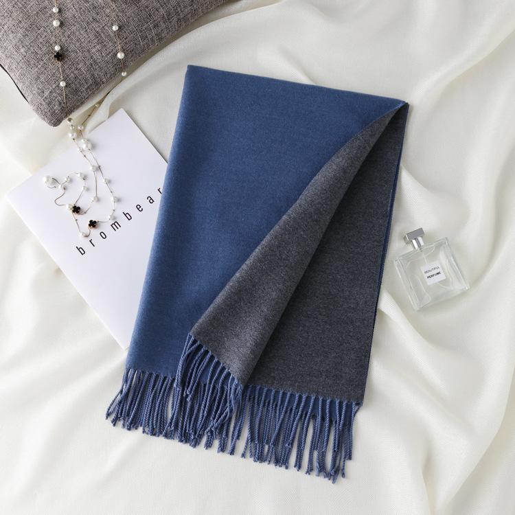 Picture of Korean export autumn and winter new high quality cashmere scarf women's long double-sided color matching shawl warm scarf women