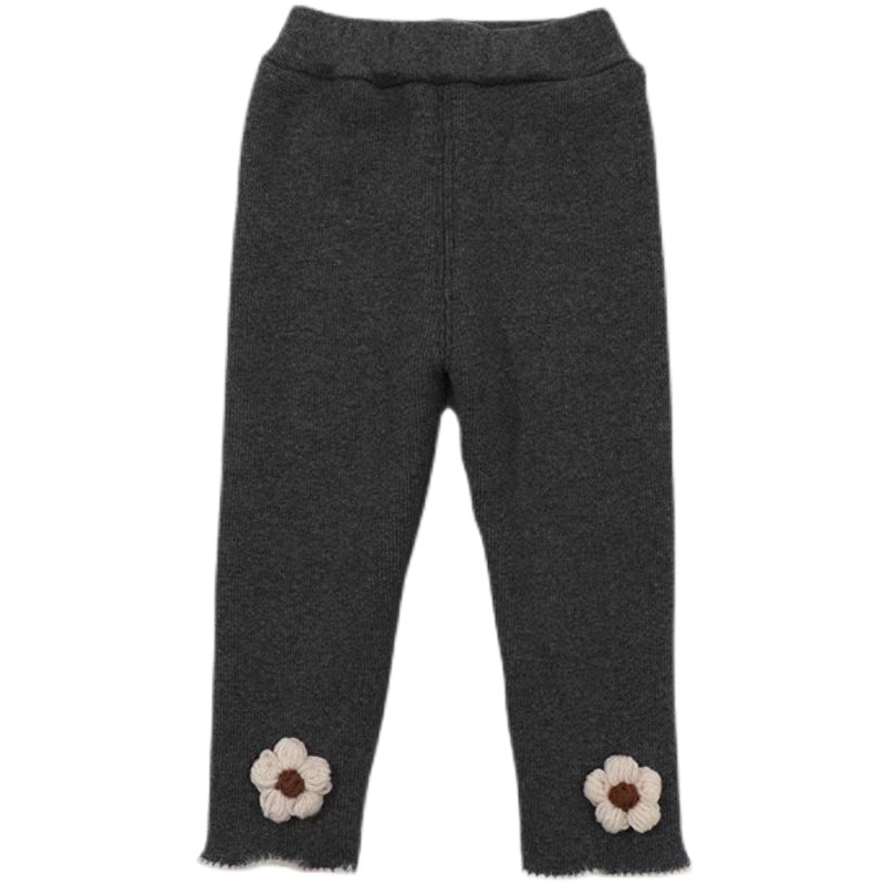 De velvet girls' leggings autumn and winter New fleece-lined/non-fleece Western style baby girl all-match one-piece velvet pants fashion