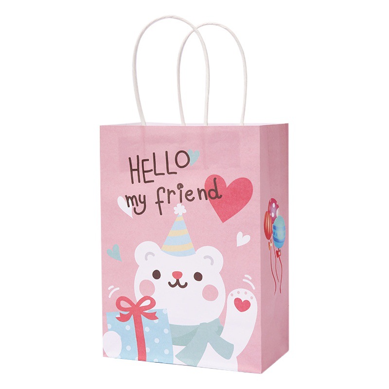 Gift Bag Birthday Gift Bag Tote Bag Party Bag Children Candy Cute Cartoon Kraft Paper Bag Packaging Bag