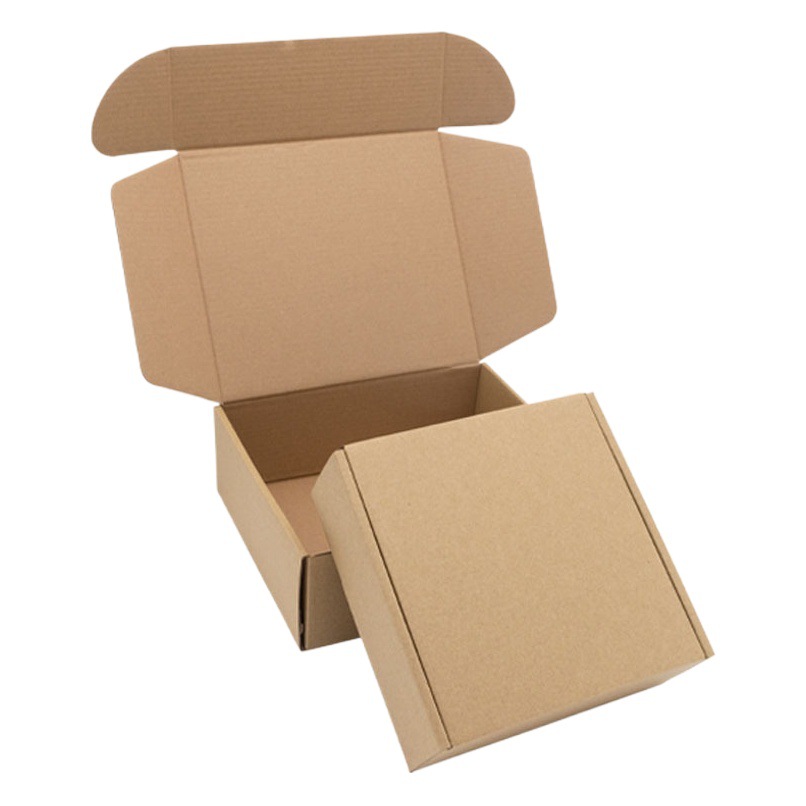 Three-layer corrugated square spot flying machine box wholesale express packaging Kraft paper box silk screen logo
