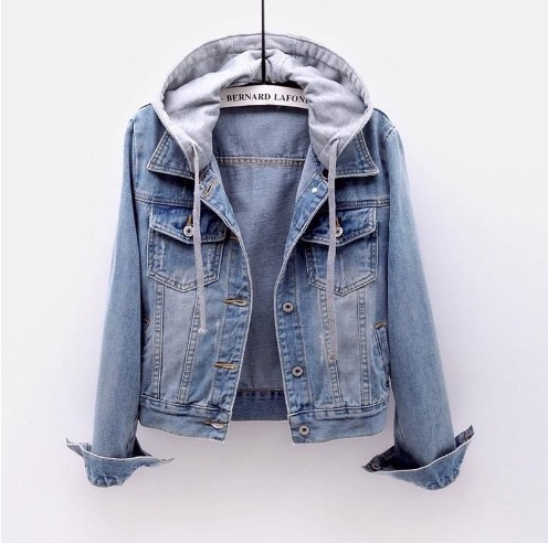 Picture of Denim Velvet Outwear for Women Winter 2025 K-Style Thickeneded Cotton Outwear Short Detachable Hooded Lamb Velvet Cotton Outwear for Women