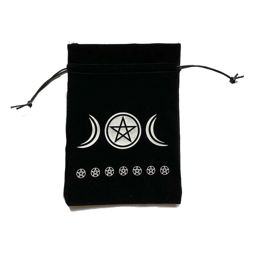13x 18cm March Phase Tarot Card Bag Card Halloween Small Items Jewelry Crystal Storage Bag