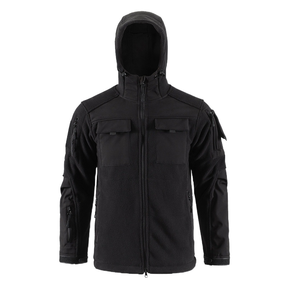 ESDY outdoor camouflage fleece jacket stitching men's jacket warm liner polar fleece jacket soft shell jacket