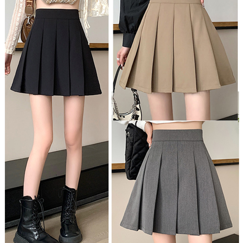 Black Pleated Skirt Skirt Women's Spring and Autumn 2024 New A- line Skirt High Waist Skirt Umbrella Skirt Skirt Slim