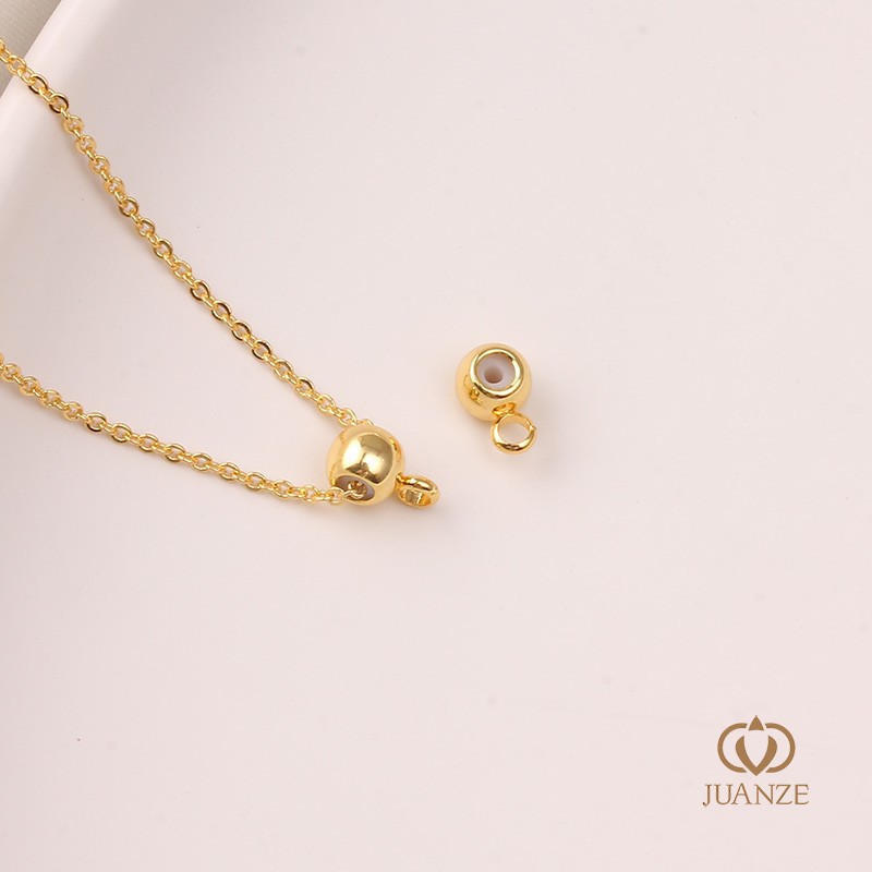 Picture of Bag gold color belt hanging without hanging silicone plug positioning adjustment round bead spacer handmade DIY hand necklace material accessories