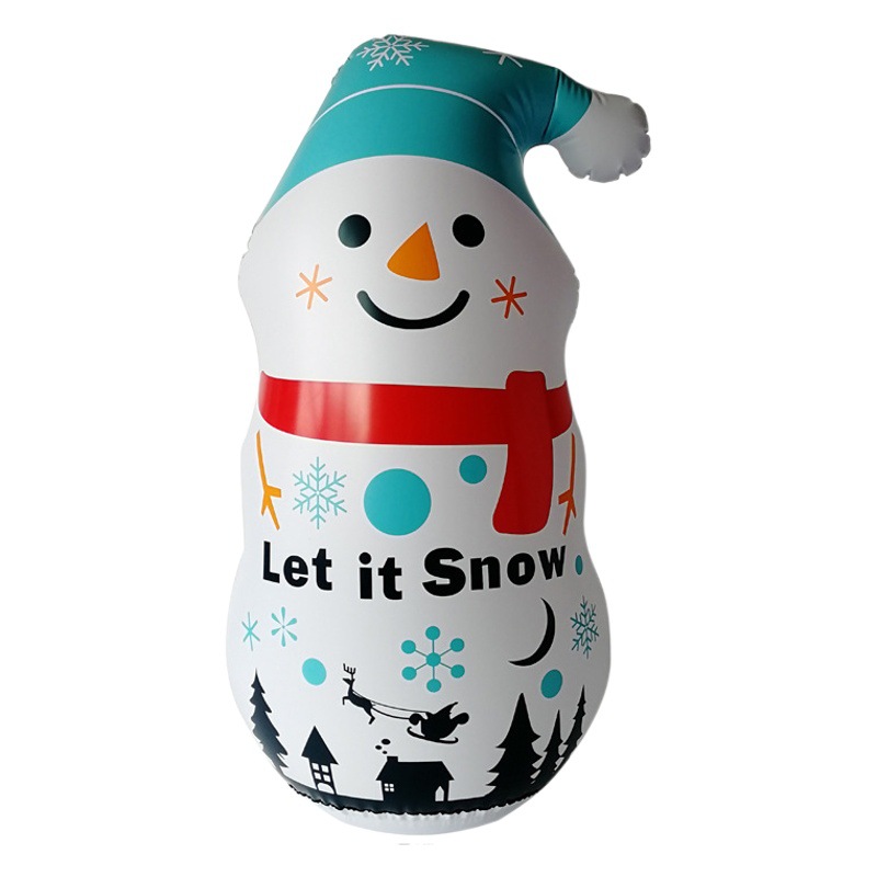 Cross-border Hot Sale PVC Inflatable Santa Claus Tumbler Christmas Decorative Props Christmas Snowman Tumbler