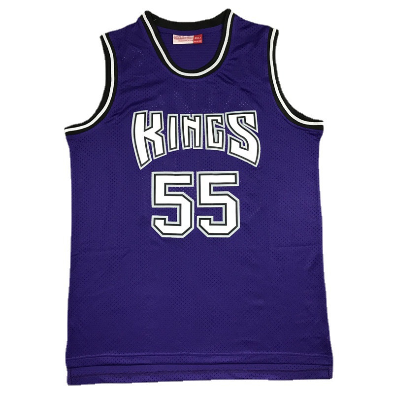 Kings Retro Embroidered Basketball Jersey Jersey Jersey Jersey Mesh Vest 55#4 Competition Training Sports Williams
