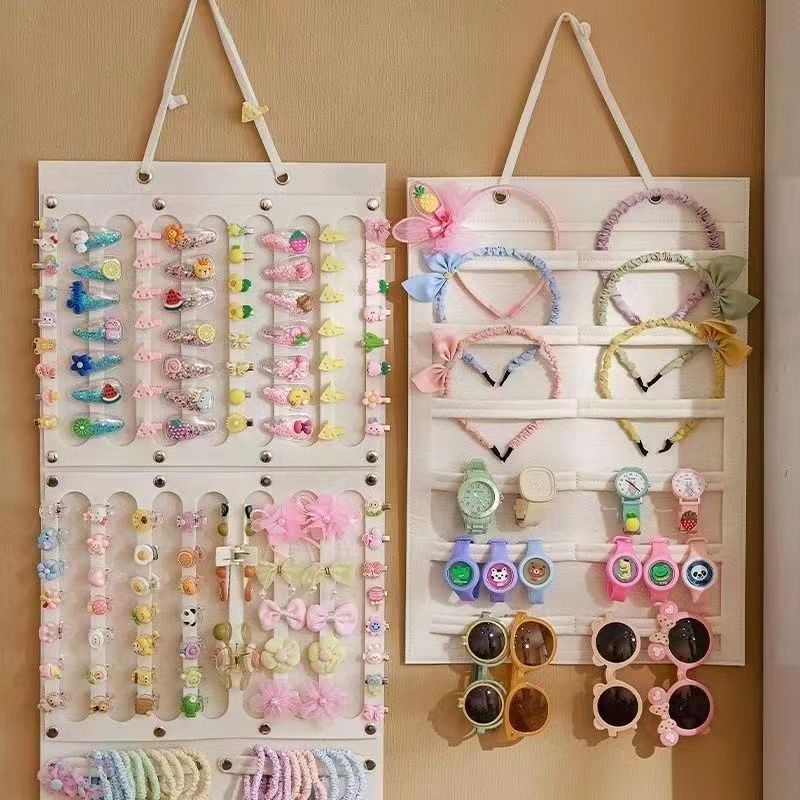 Cross-Border Supply of Children's Hair Accessories Storage Hanging Bags for Women and Girls, Felt Storage Racks, Felt Hairpin Storage Racks