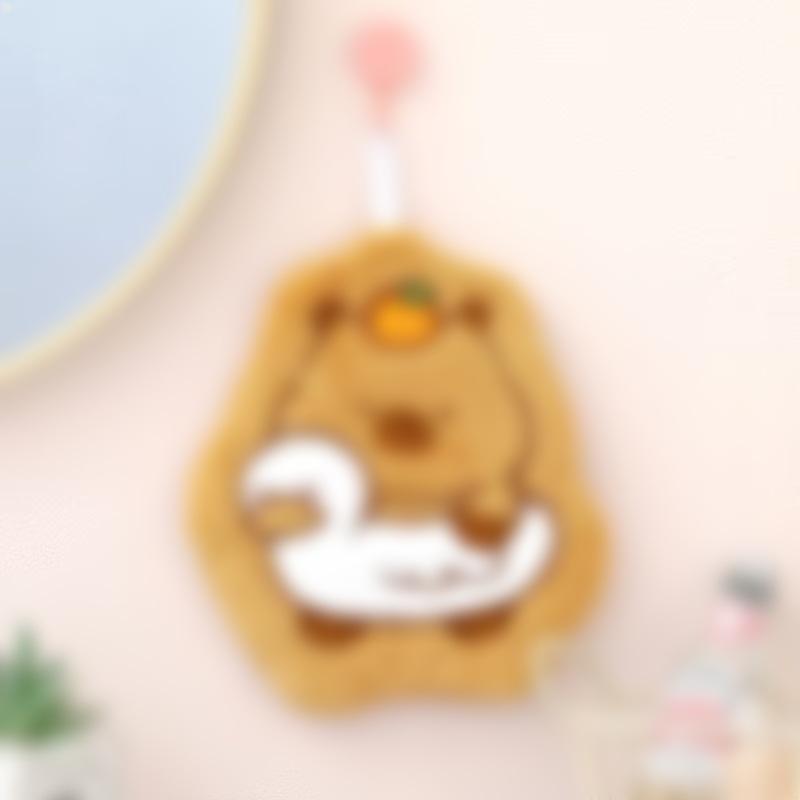Picture of Cartoon Cute Hanging Hand Towel Soft Absorbent Thickened Hair-free Toilet Kitchen Handkerchief Children's Hand Cloth