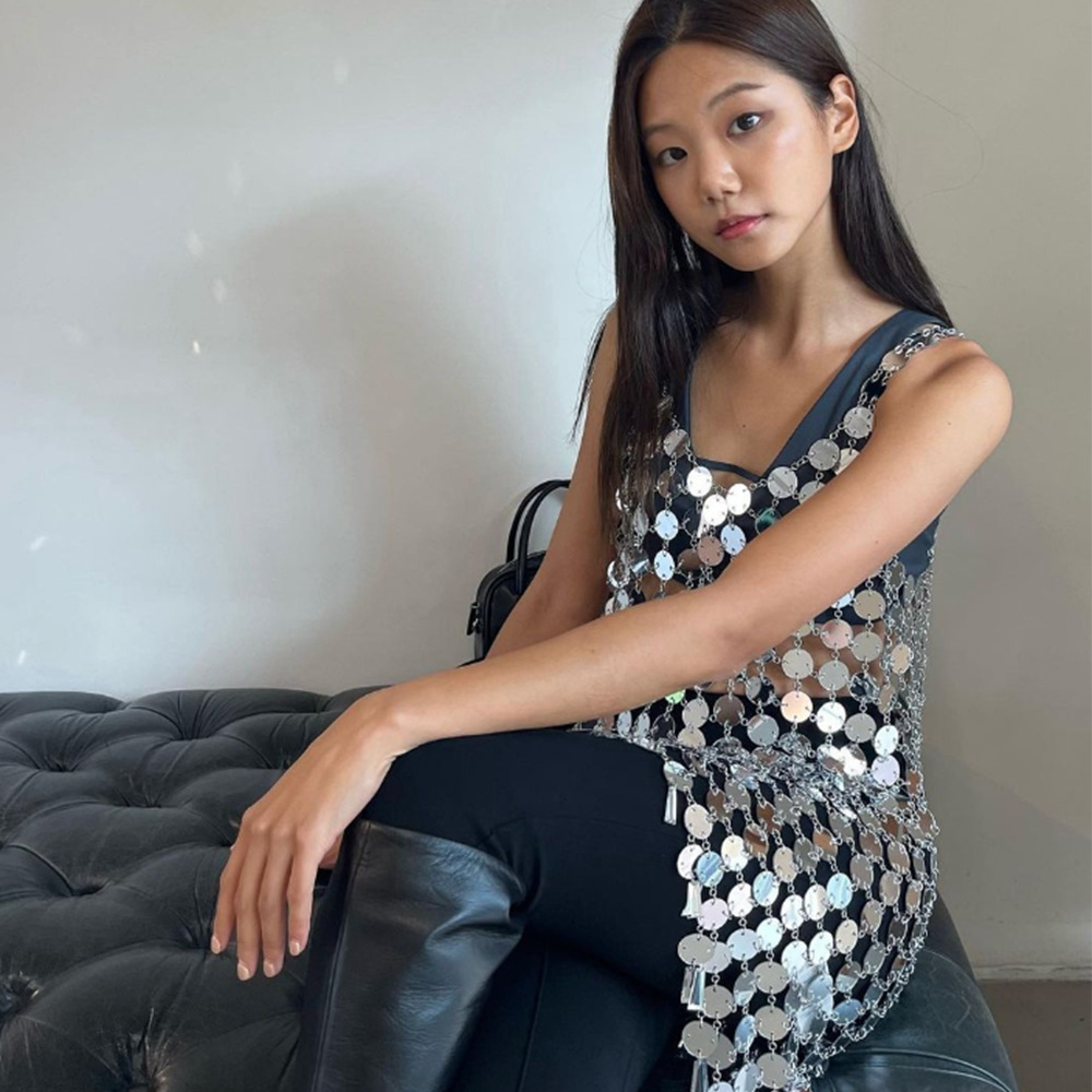 Cross-border supply 2024 European and American nightclubs leisure stitching beads sequins dress music festival sexy Y20864