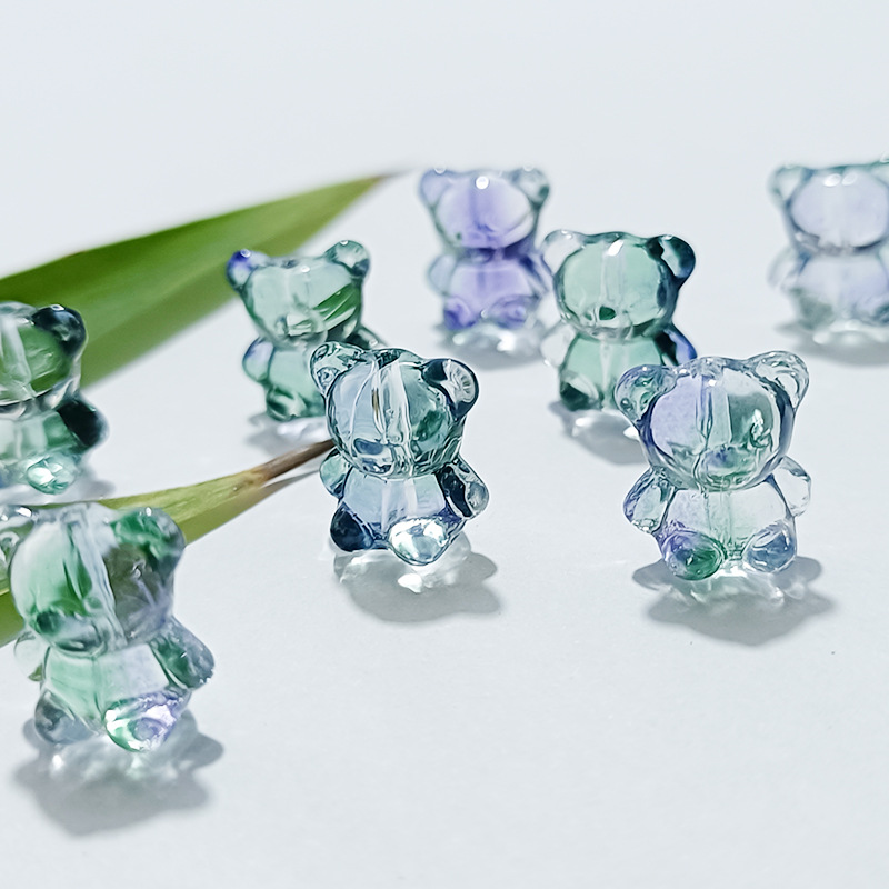 Picture of Hope letter hug bear loose beads bracelet jewelry accessories DIY hairpin accessories Czech glass jewelry accessories
