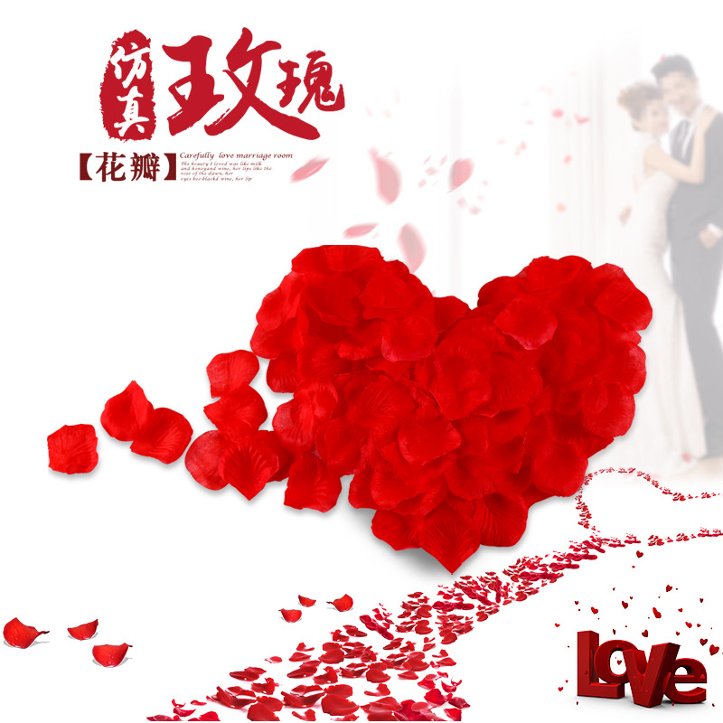 Picture of Non-woven fabric stacked 1000 pieces of rose petals wedding bar celebration hand decorative props artificial flower generation