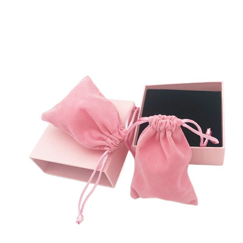 7*9cm Pink Jewelry Pouch Storage Bag Velvet Pouch for Jewelry Packaging Velvet Drawstring Bag
