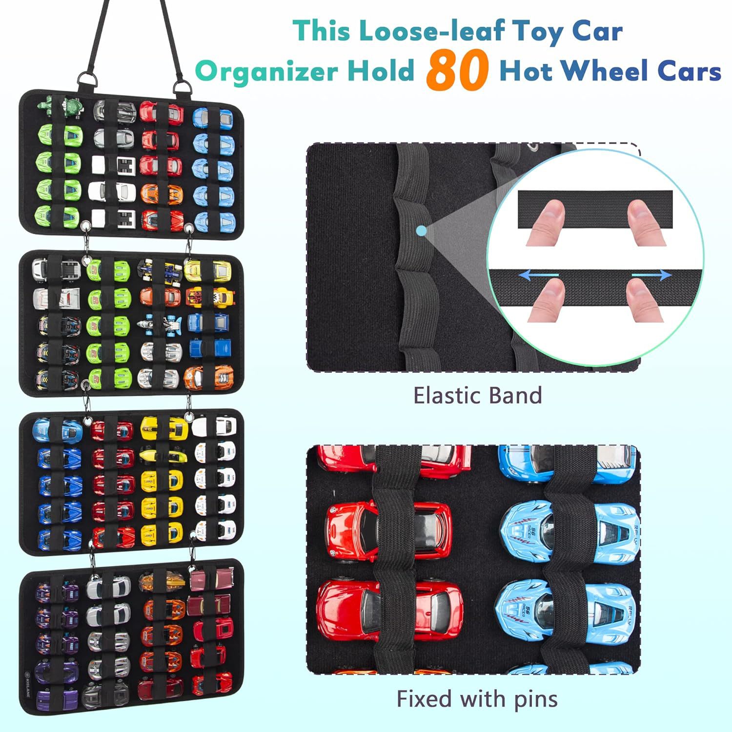 Picture of Cross-border toy car storage hanging bag wall-mounted display rack Amazon felt storage bag children's wall hanging storage bag