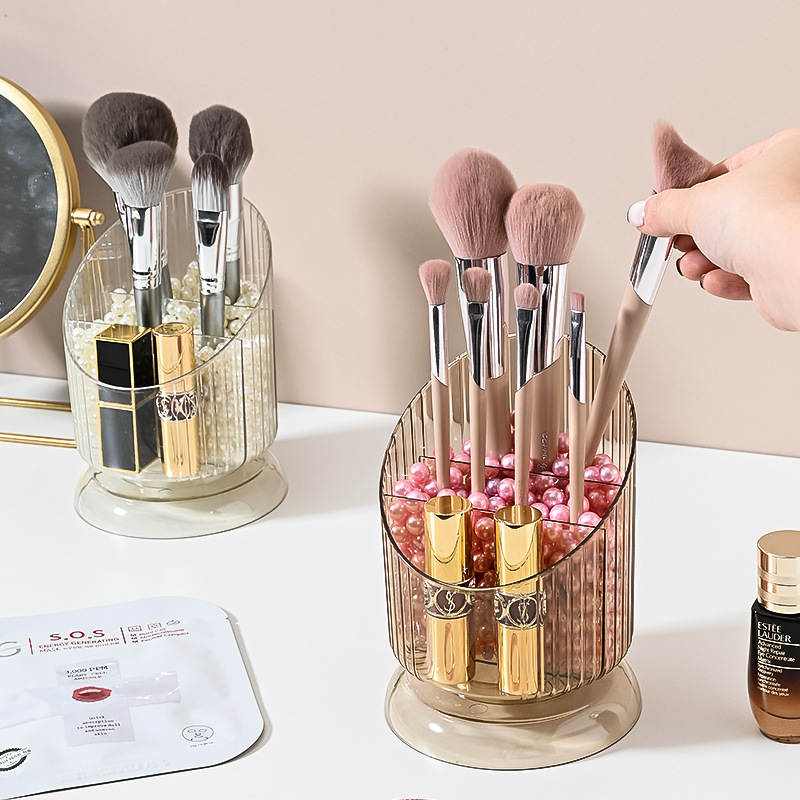 Picture of Desktop Transparent Pen Holder Student Holder Acrylic Desk Storage Box Study Stationery Small Pen Barrel Remote Control Storage