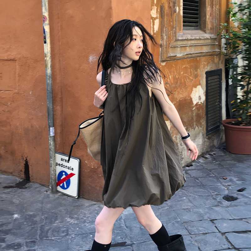 Korean-style Early Spring Design Sense Vic Dress Solid Color Padded Australian Cotton Tutu Skirt Lined with dress