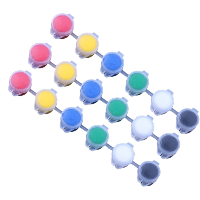 Picture of 3ml 6-piece 12-color acrylic plastic box plastic brush acrylic paint set gypsum watercolor painting